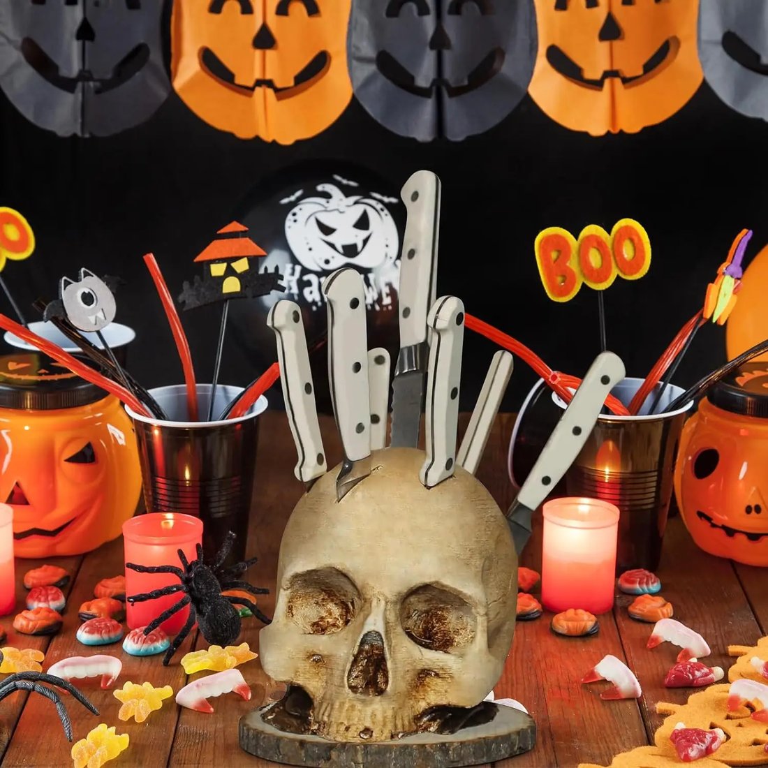 Skull Knife Holder for Kitchen Storage