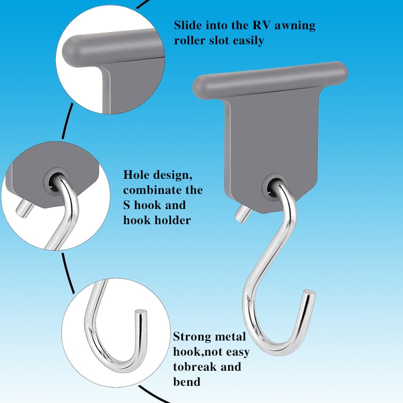 🔥Heavy Duty Rv Awning Insert Hooks