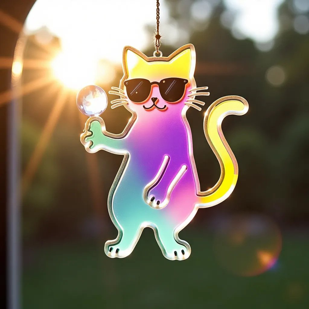 😺Limited Edition Hot Sale 49% Off-Colorful Cat Sun Catcher
