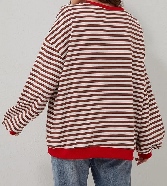🎁Last Day Sale 50% OFF🏆️2024 Womens Stripes Color Block Sweatshirts
