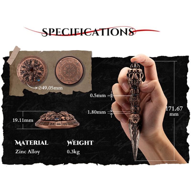 🔥Last Day 49% OFF💀Metal Wand Skull Dice & Bone RPG Dice Set