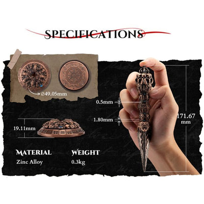 🔥Last Day 49% OFF💀Metal Wand Skull Dice & Bone RPG Dice Set