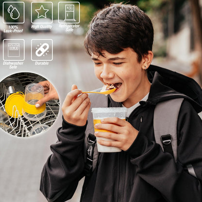 On-The-Go Yogurt & Cereal Cups with Lids and Spoon