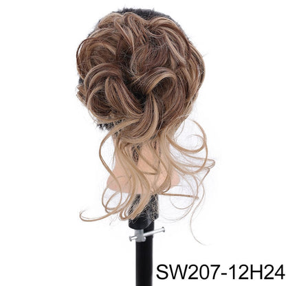 🌈Curly Bun Hair Piece