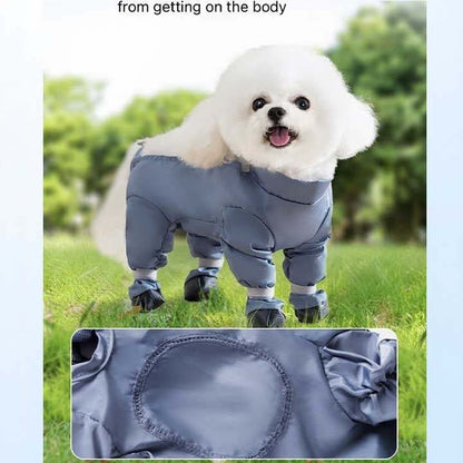 ✨New upgraded - Outdoor Dog Dust Proof Four Leg Pants Waterproof Dog Jumpsuit With Adjustable Buckle