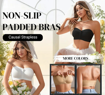 Seamless Front Closure Strapless Bandeau Bra – Comfort & Support All Day! 💖