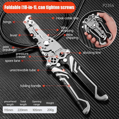 💥2025 New Upgrade💥Multifunctional Folding Wire Stripper-Professional Electrician Tool
