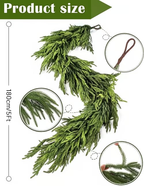 🔥LAST DAY 50% OFF💥Natural Christmas Greenery - Norfolk Pine Garland🌲