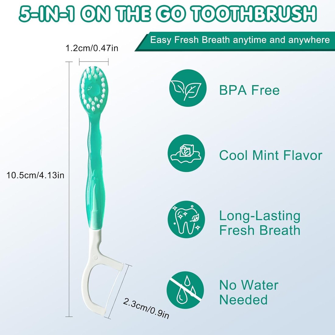 🔥2025 Hot Sale🎁Mini Toothbrush 5 in 1 Tool (Toothpaste + Floss + Pick + Tongue Scraper) Portable Travel Set