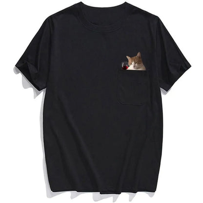 😾🖕Pocket Middle Finger Cat T-Shirt