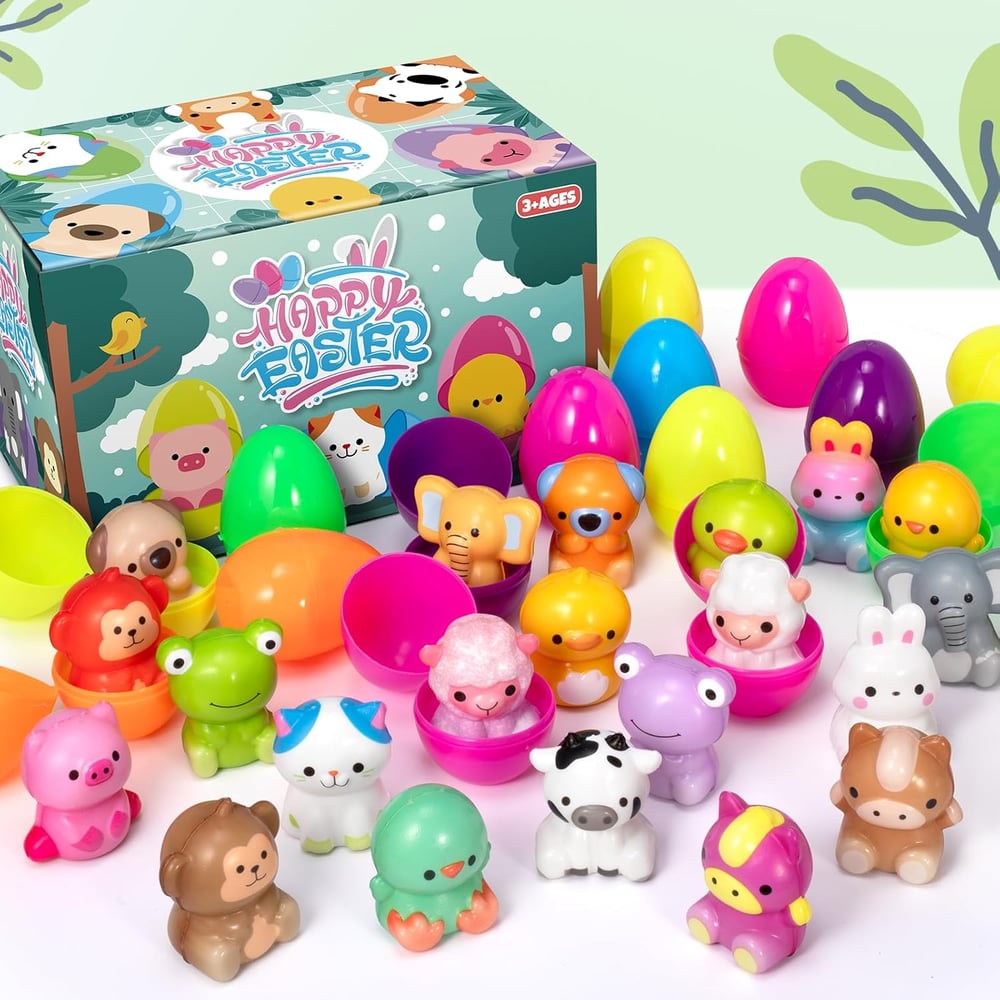 24 PCS Easter Eggs Prefilled Slow Rising Squishy Toys
