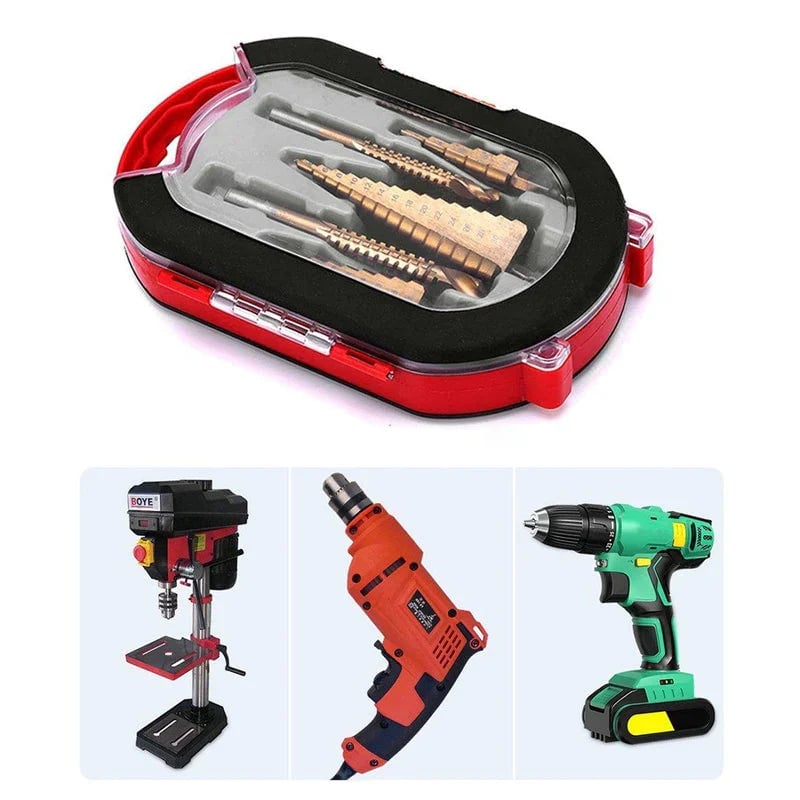 Step drill groove saw drill set (6 pieces)