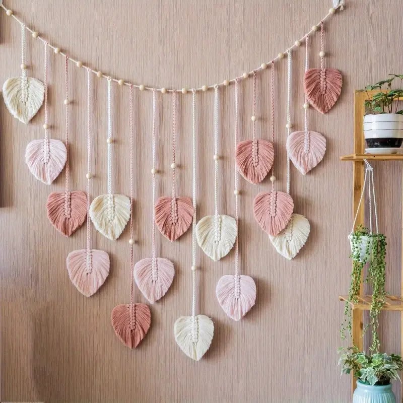 🌿Large Boho Handwoven Macrame Leaf Wall Hanging Decor✨