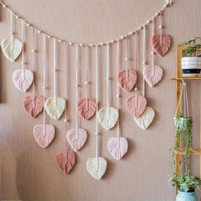 🌿Large Boho Handwoven Macrame Leaf Wall Hanging Decor✨