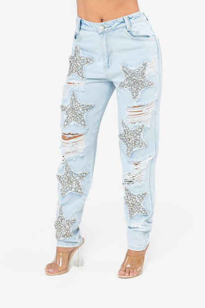 Shining Stars Ripped Jeans