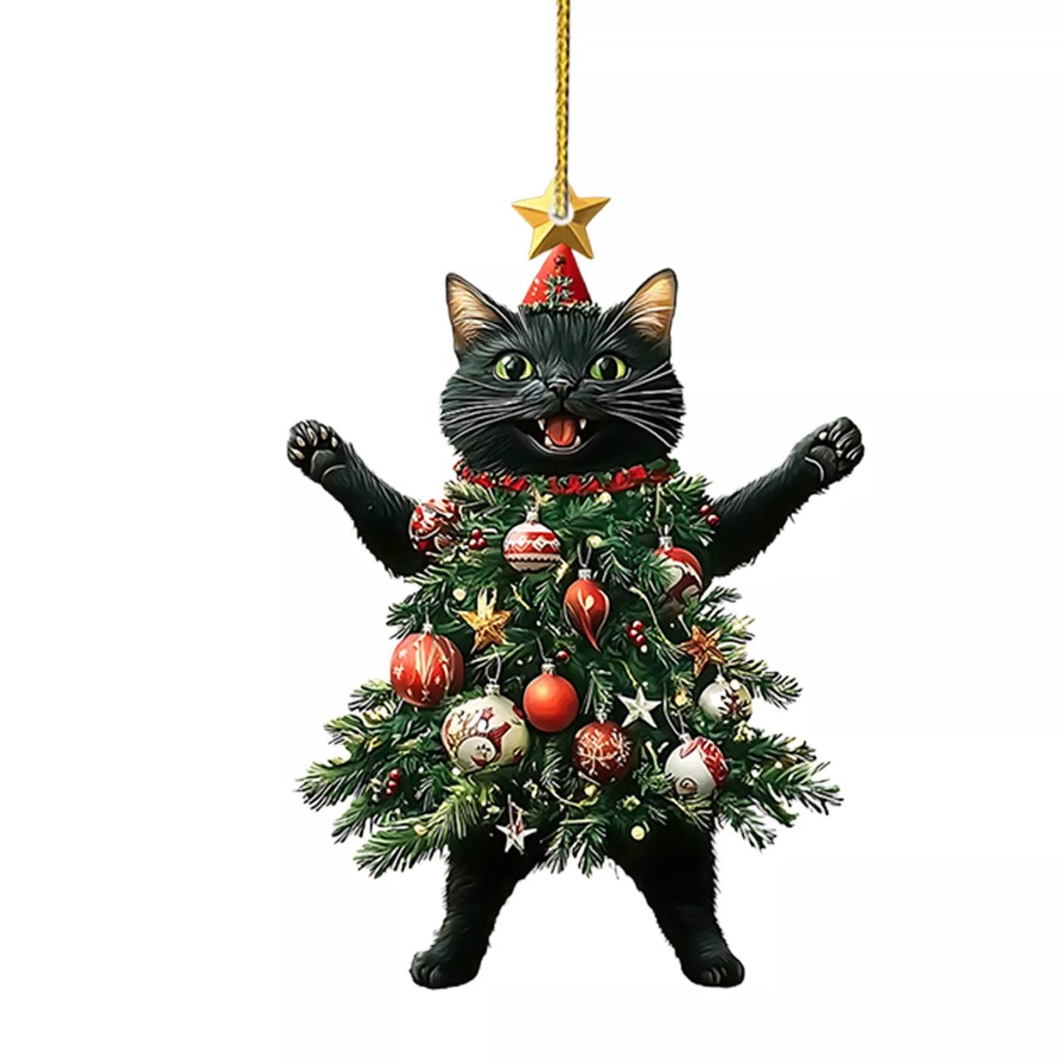 🔥Last Day Promotion 49% OFF🎁Funny Black and White Cats Christmas Ornament