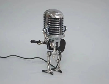 🎁Vintage Microphone Robot Desk Lamp - Get Free Guitar!!