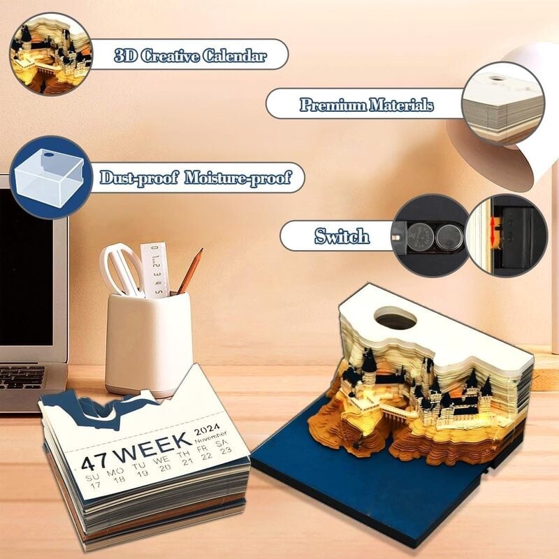 🎉Last Day Promotion 49% OFF🎄 3D Memo Note Calendar with Upgraded Packing