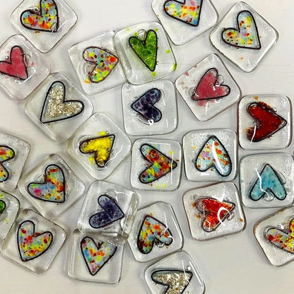 🔥Hot Sale🔥 Fused Glass Heart Shaped Keepsake