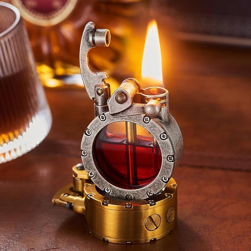🔥Hot Sale-49% OFF🔥💖🎁Vintage Trench Lighter Transparent Kerosene Lighter Antique Steampunk Lighter Cool Unique Lighter for Men