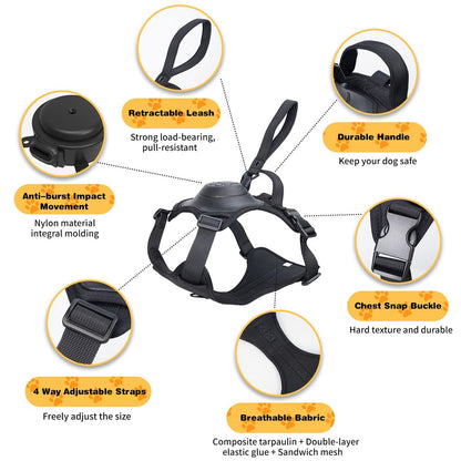 SUMMER HOT SALE - Dog Harness and Retractable Leash Set All-in-One