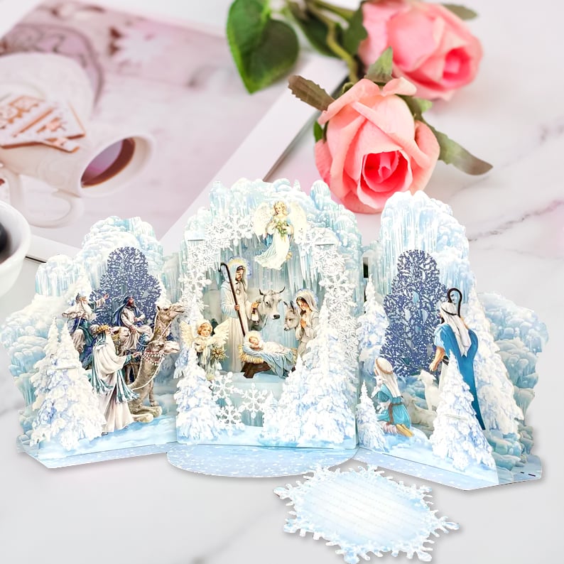 🎄🎅Early Christmas Promotion - 49% OFF🎄Handcrafted 3D Nativity Scene Christmas Scene Greeting Card