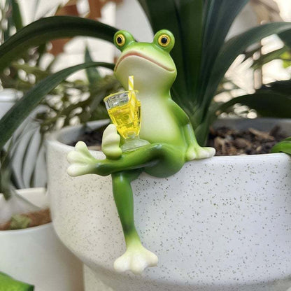 🐸 Frog Flower Pot Hanger Ornament🍷