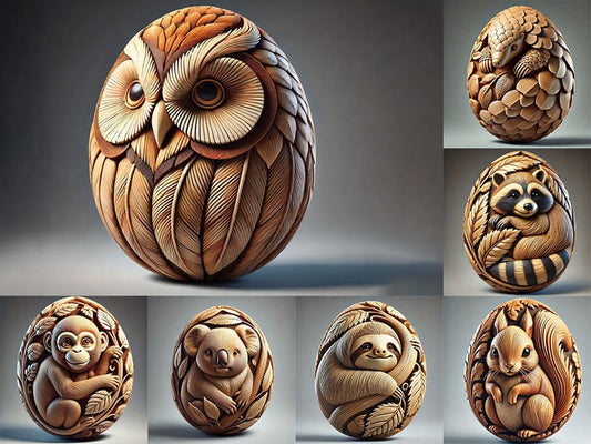 🔥Original Author🎁Animal Easter carving craft egg