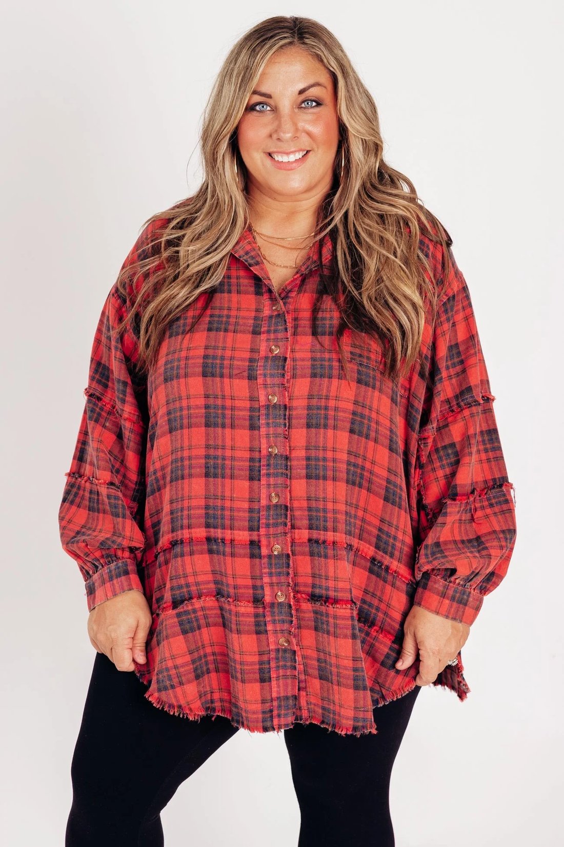 🔥Last 24 hours - 49% OFF👚Women's Seams Raw Edge Washed Over sized Shirt Jacket with Pockets