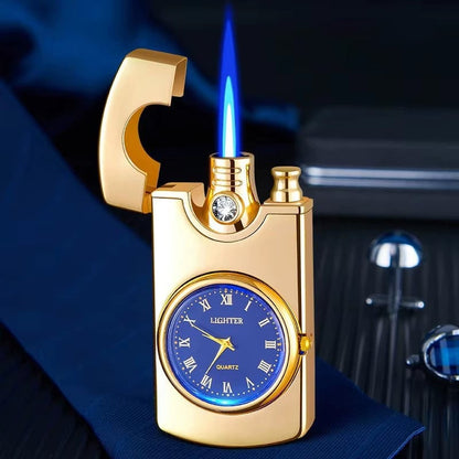 Windproof Torch Lighter with Clock