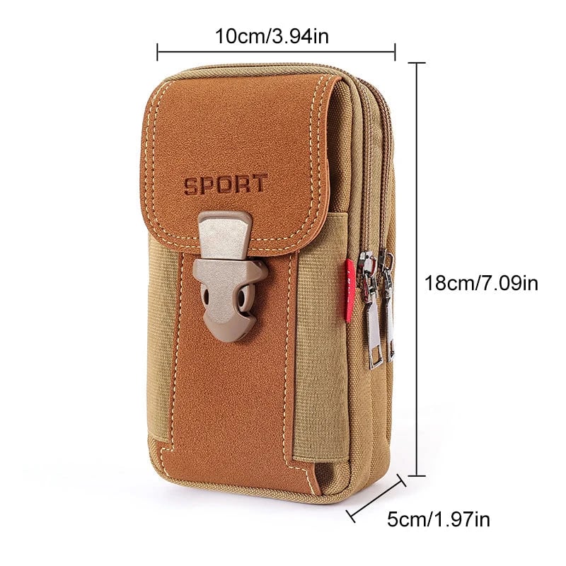 Men's multifunctional belt cell phone pouch
