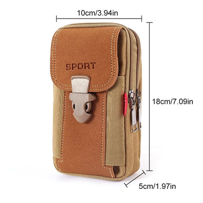 Men's multifunctional belt cell phone pouch