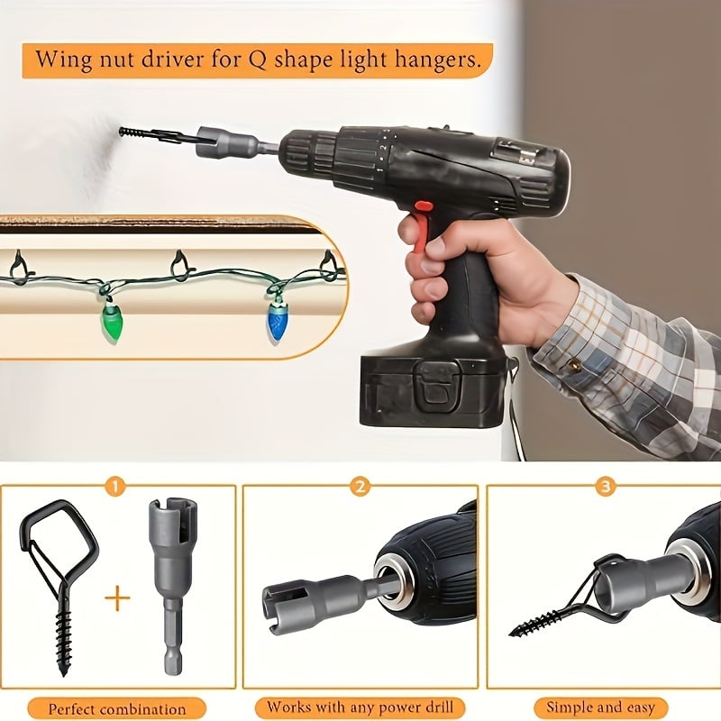 🌲Christmas Sale 49% OFF🌲 -10pcs Square Snap Hanging Hooks - Anti-Drop Bonsai Hooks with Safety Buckles for Christmas Rope String Lights