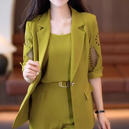 🔥49% OFF🔥Nice Gift-Woman's Fashionable And Slim Blazer 3-piece Suit Set