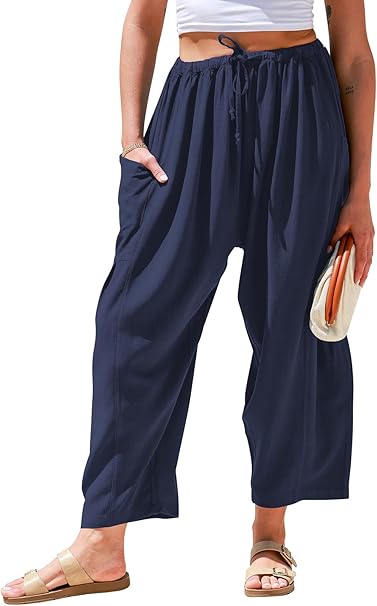 ☀️Women's Linen Wide Leg Pants with Pockets