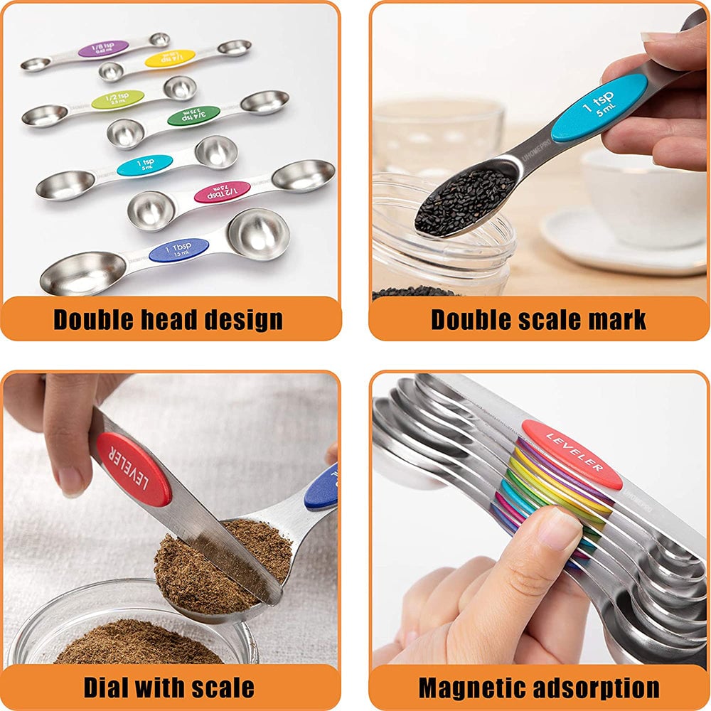 💖Welcome Fall With 49%OFF-Stainless Steel Magnetic Measuring Spoons Set