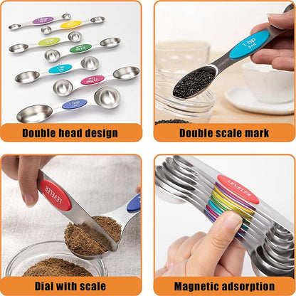 💖Welcome Fall With 49%OFF-Stainless Steel Magnetic Measuring Spoons Set