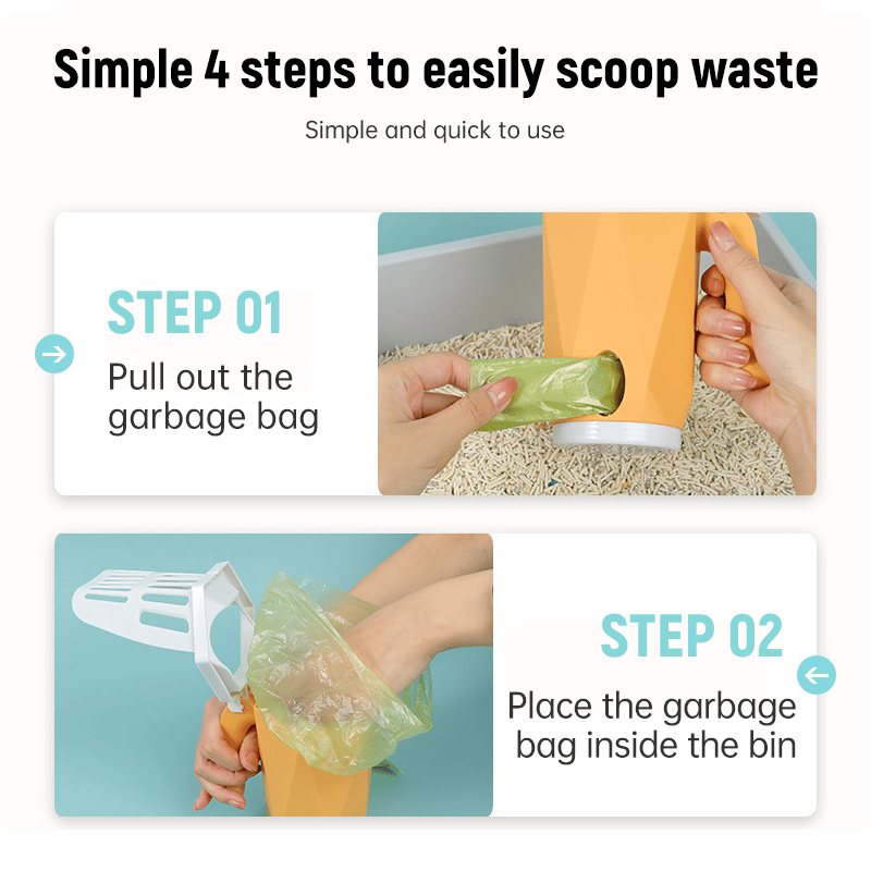 🐱Cat litter scoop integrated detachable deep scoop with garbage bag