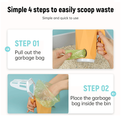 🐱Cat litter scoop integrated detachable deep scoop with garbage bag