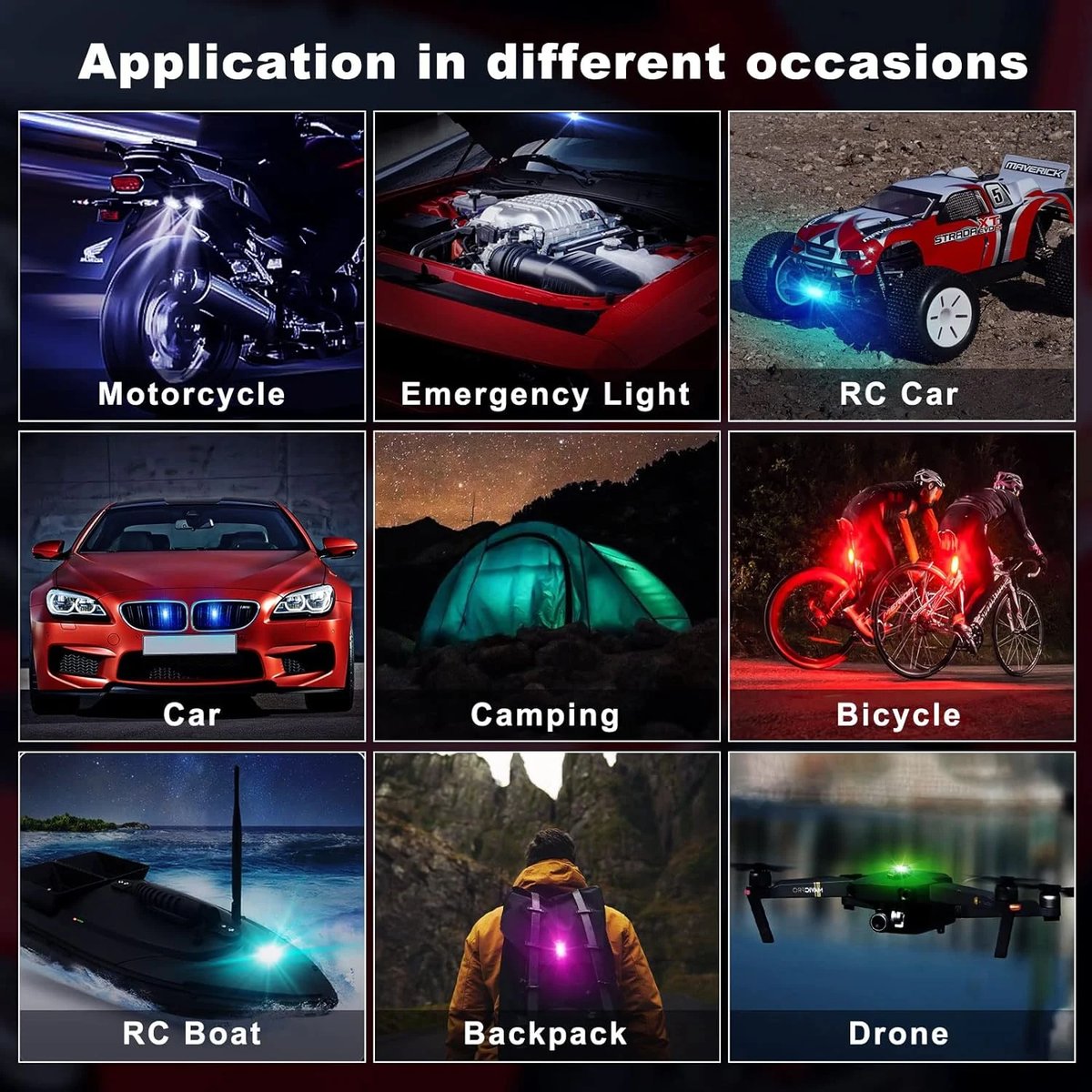 7 Colors Wireless Led Lights with Remote