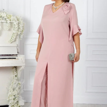🌸Spring Specials🌸 Women's V-Neck Dress & Elastic Waist Pants Set