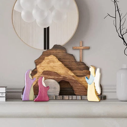 💕Handmade Jesus Tomb-Easter Scene Wooden Decoration
