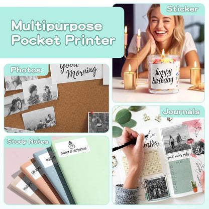 ✨Black Friday Promotion 49% OFF🔥 Mini Sticker Printer-2 Inch Bluetooth Thermal Pocket Printer