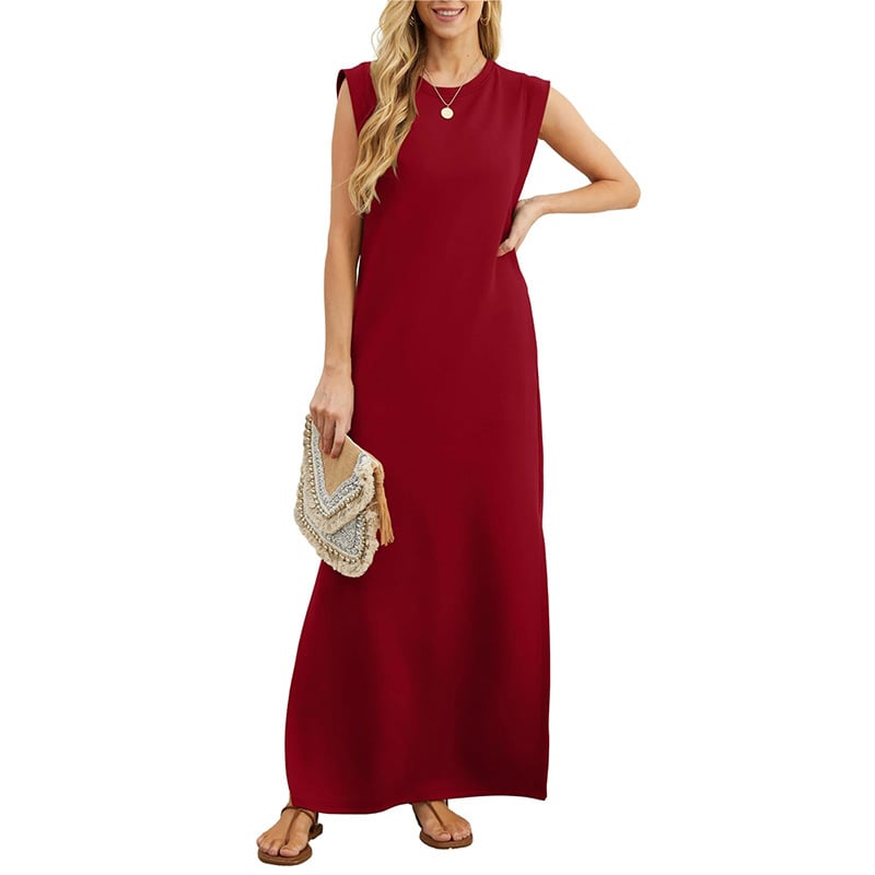 ⏰HOT SALE-WOMEN SUMMER CASUAL LOOSE SPLIT WRINKLE-FREE LONG DRESS