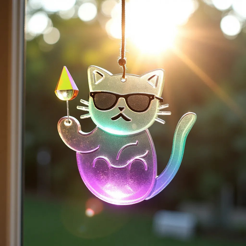 😺Limited Edition Hot Sale 49% Off-Colorful Cat Sun Catcher
