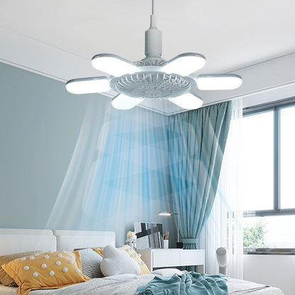 2 in 1 6 Light Foldable Fan