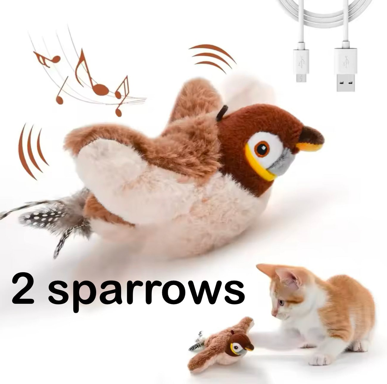 USB Charging Simulation Sparrow🐈🐕Your pet best friend