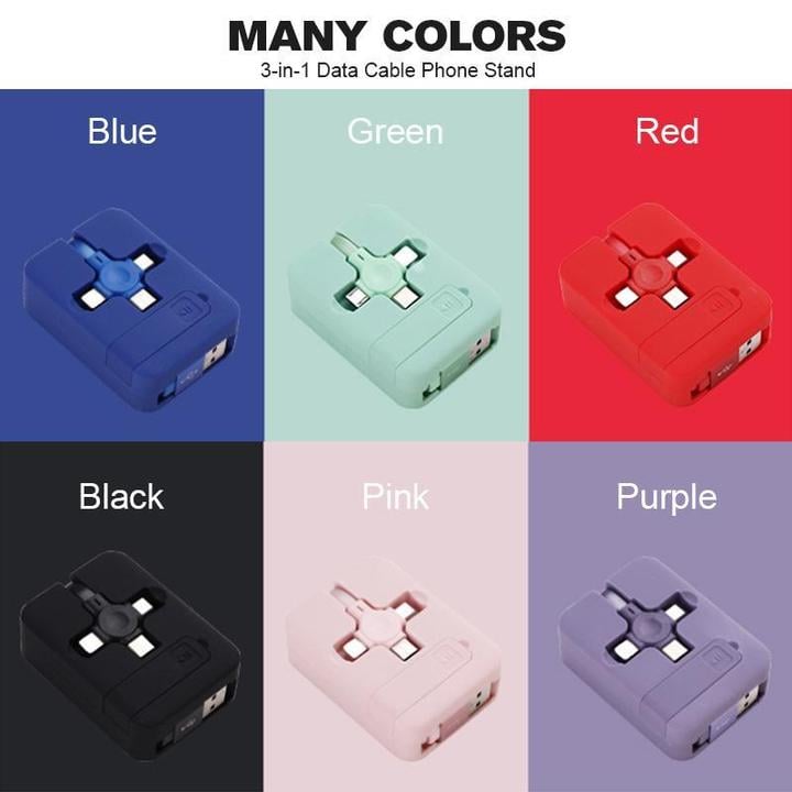 🎄Christmas Hot Sale - 49% OFF 🎁 3-in-1 Data Cable Phone Stand