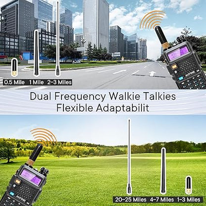 💥UV-5R Ham Radios Long Range—8W Dual Band Rechargeable Walkie Talkie Portable Two