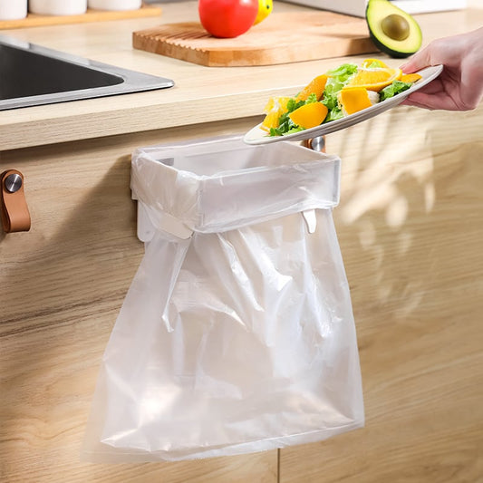 Wall-Mounted Foldable Garbage Bag Holder for Kitchen